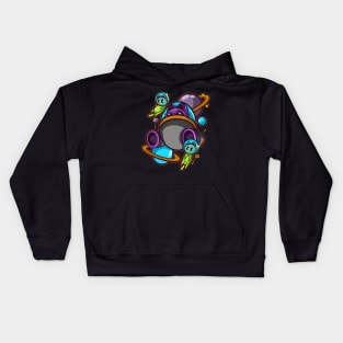 space adventurer cat Kids Hoodie